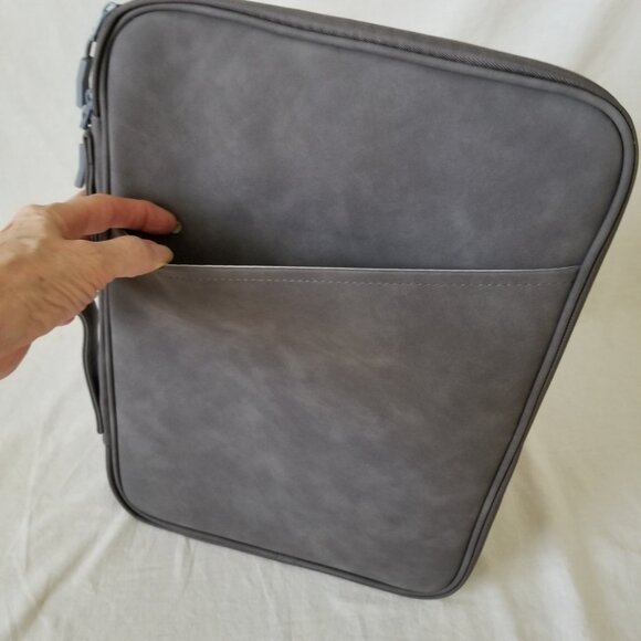 NEW! Faux Leather Laptop Computer Carrying Case w/Plush Pocket & Velcro Strap - Picture 14 of 15